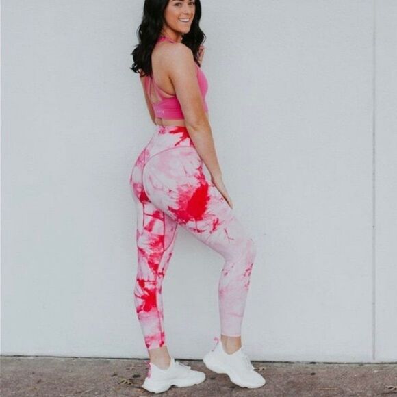 Balance Athletica Vitality Oasis Tie Dye Pink OG Leggings Size S - Picture 2 of 13